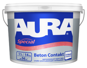 Адгезионный грунт для слабо впитывающих оснований "Aura Beton Contakt" 14 кг